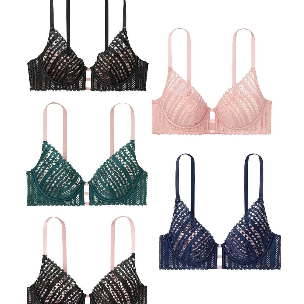 VERY SEXY Victoria's secret Lace Lightly-Lined Plunge Bra 5pk bundle NWT